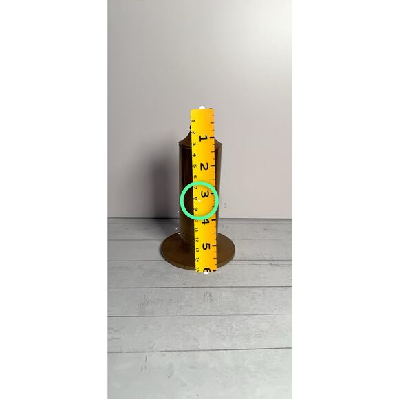 Vintage MCM Brass Oil Candlesticks Set of 3 - Picture 6 of 8